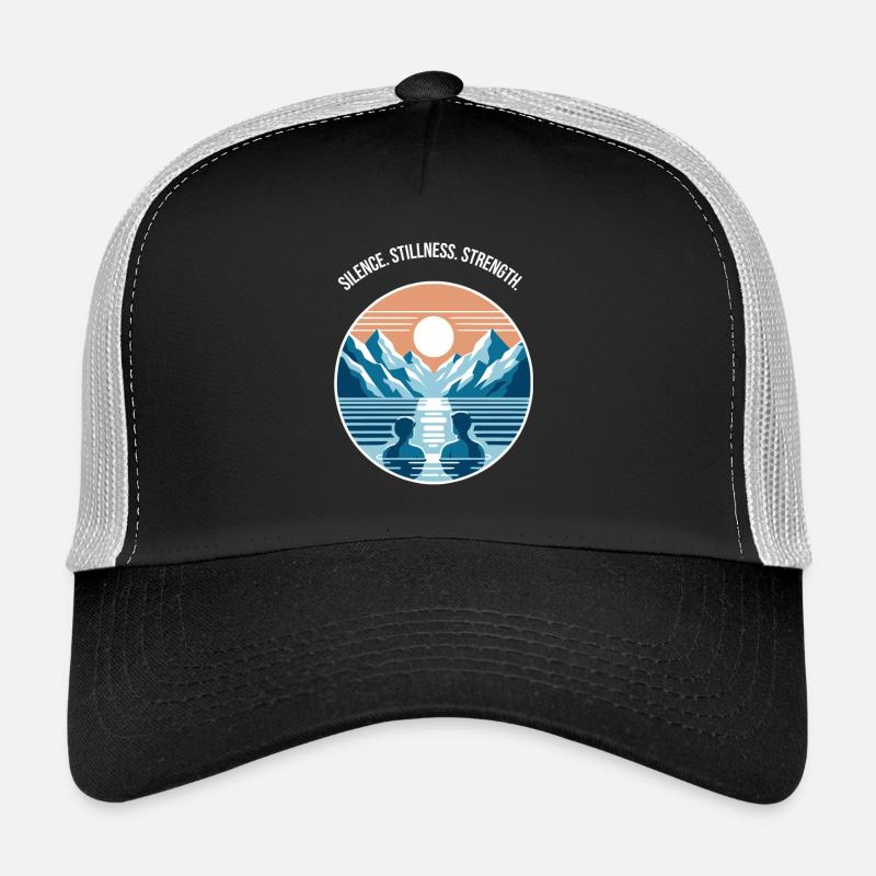 Eisbaden mit Bergpanorama Regenration Wellness  - Trucker Cap - Schwarz/Steingrau