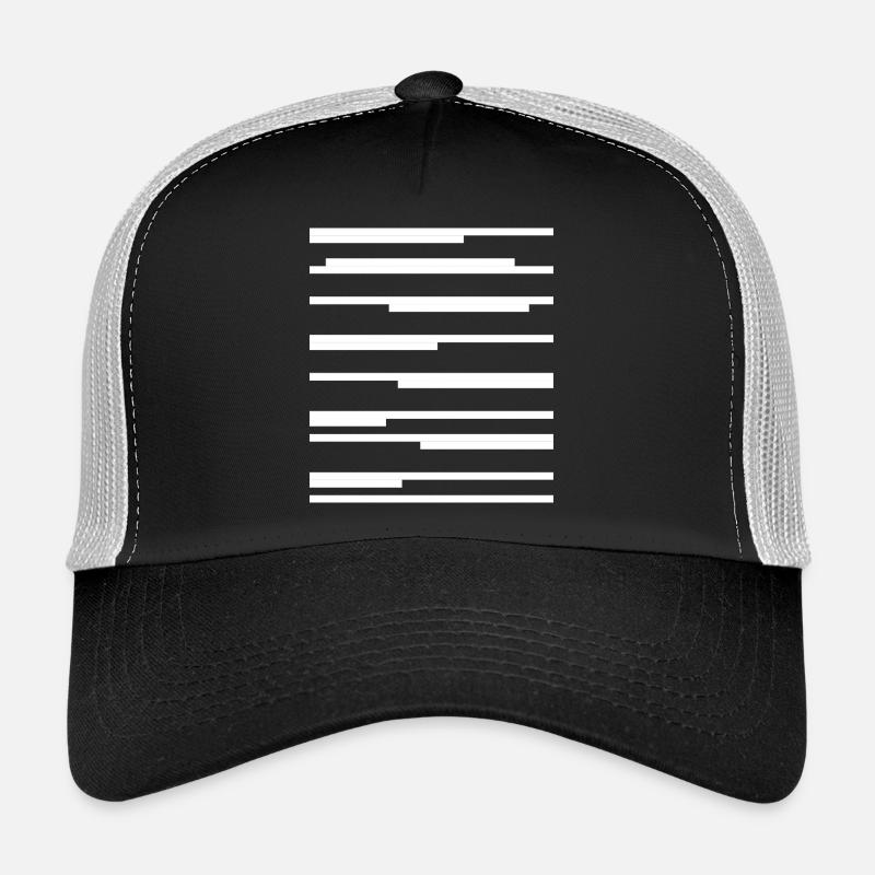 Design mit geometrischen Linien - Trucker Cap - Schwarz/Steingrau