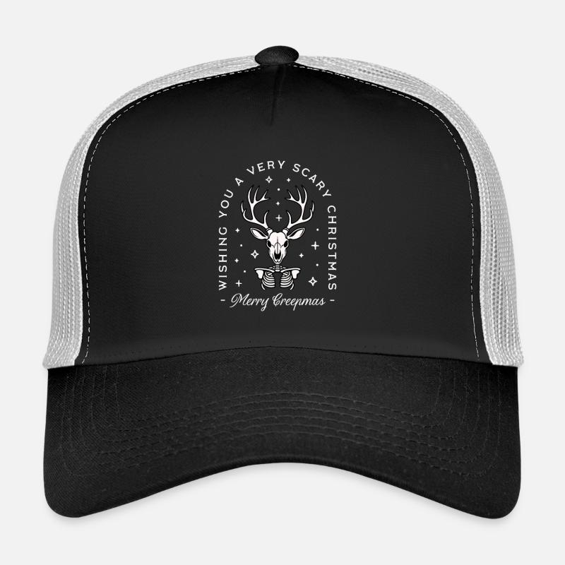 Squelette de renne effrayant gothique effrayant de Noël Casquette trucker 