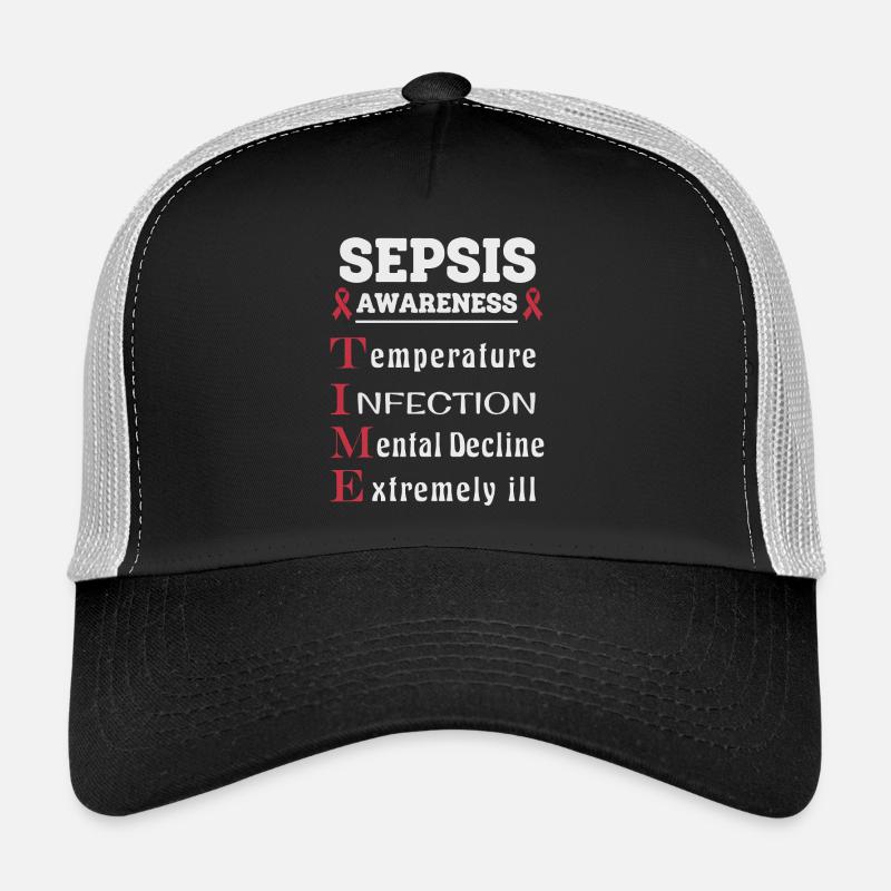 Sepsis Aufklärung T.I.M.E. Leitfaden - Trucker Cap - Schwarz/Steingrau
