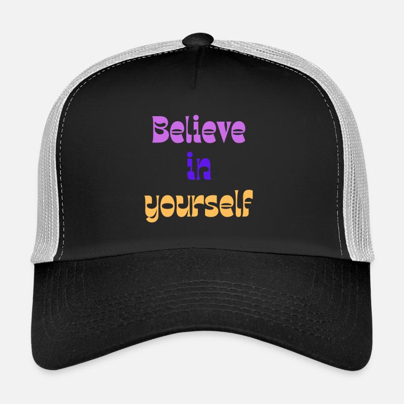 Believe in Yourself Retro Gradient - Trucker Cap - Schwarz/Steingrau