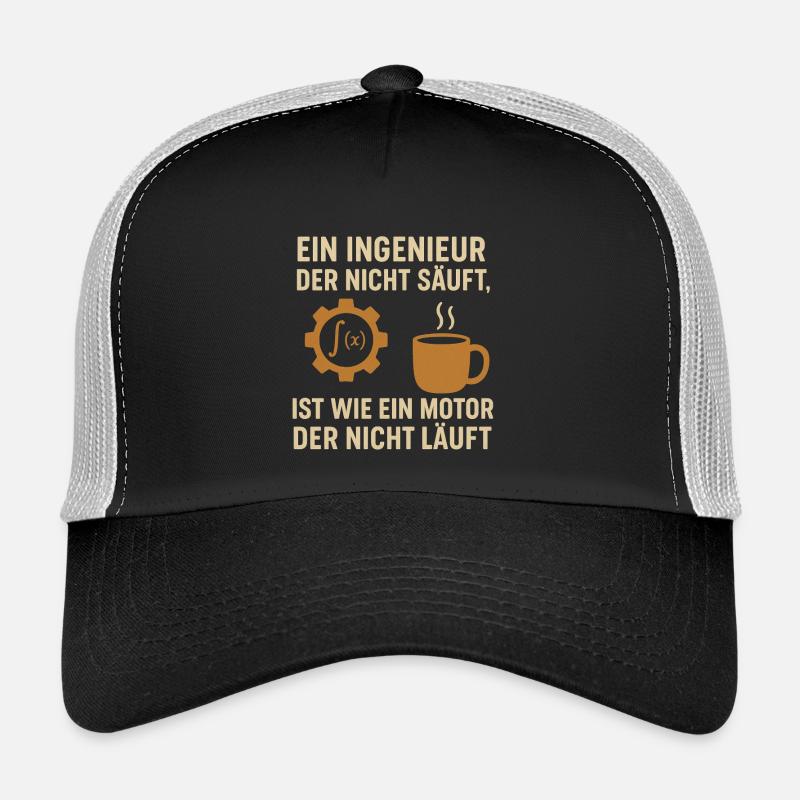 Ingénieur Humour Coffee Engine - Casquette trucker  - noir/gris pierre