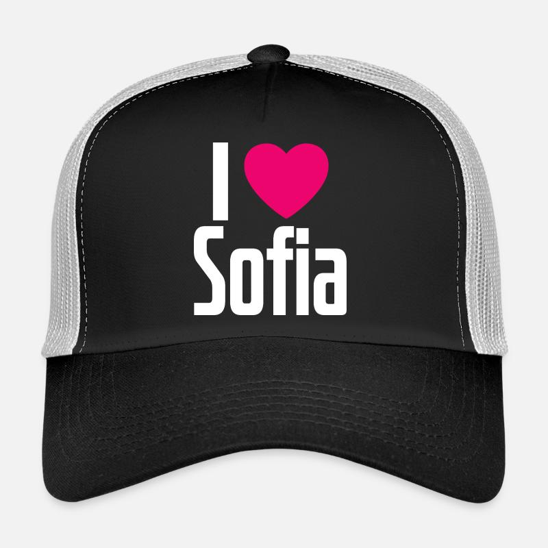 I Love Sofia Pink Heart I Love Sofia Trucker Cap