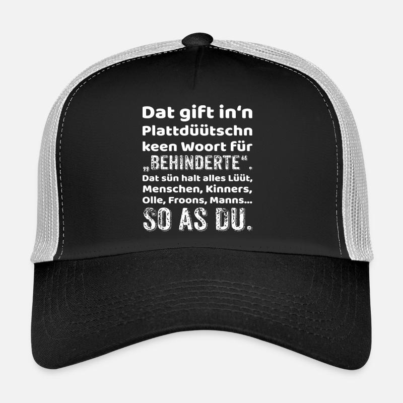 Plattdeutsch Provokation Inklusion - Trucker Cap - Schwarz/Steingrau