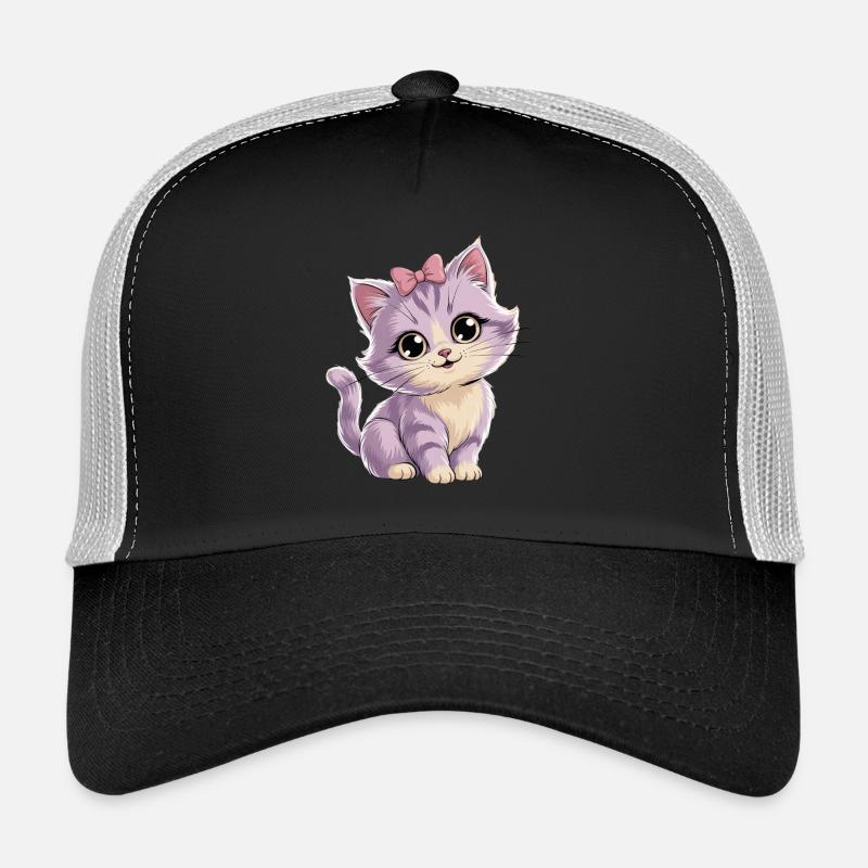 Kätzchen mit Schleife - personalisierbar Trucker Cap