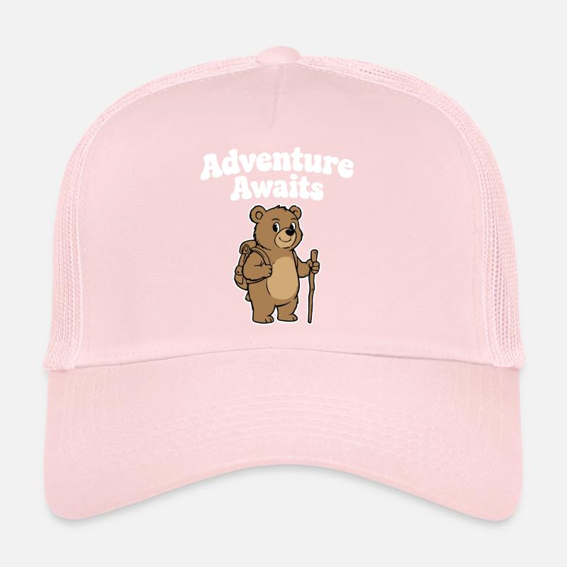 Adventure bear with walking stick Trucker Cap