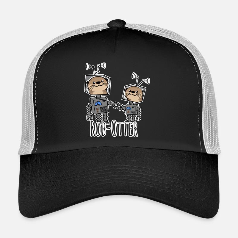 Rob-Otter - Roboter Otter für Technik und Tierfans - Trucker Cap - Schwarz/Steingrau