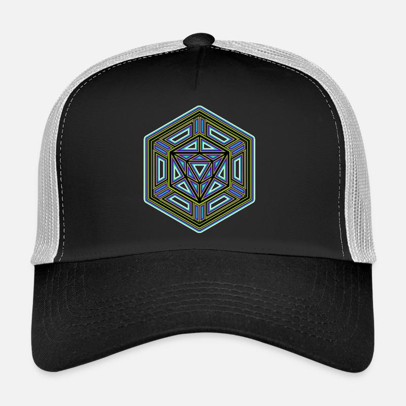 Heilige Geometrie Hexagon Mandala Goa Psytrance Om Trucker Cap