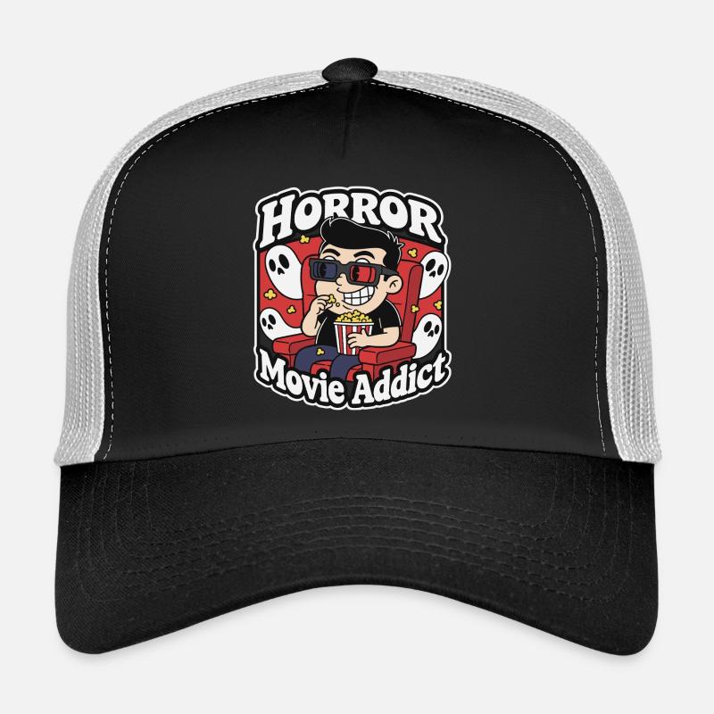 Dessin animé Addict aux films d’horreur Casquette trucker 