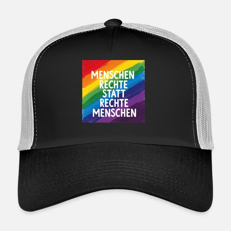 Human rights instead of right-wing people rainbow Trucker Cap