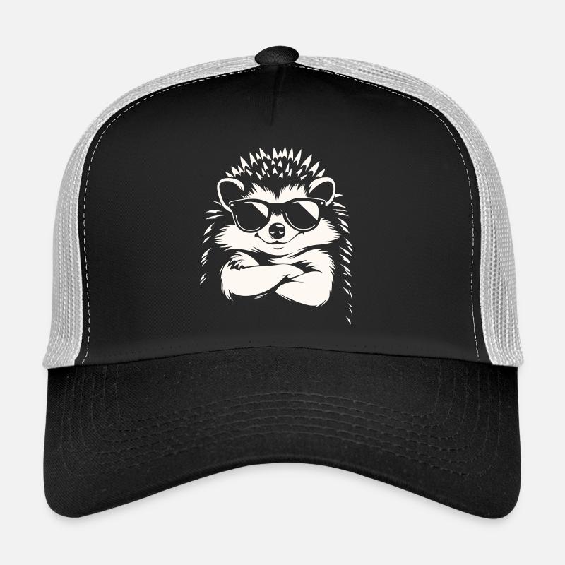 Hérisson cool avec des lunettes de soleil | Motif drôle d’animal Casquette trucker 