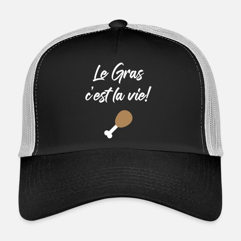 Le Gras c'est la vie! Karadoc-Kult - Trucker Cap - Schwarz/Steingrau