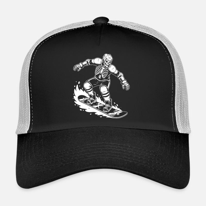 Skeleton auf Snowboard Wave Rider Trucker Cap