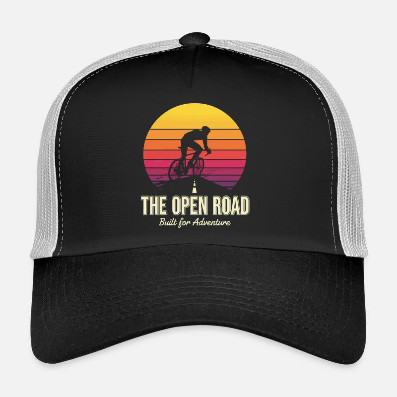 Open Road Adventure Cyclist Print Trucker Cap