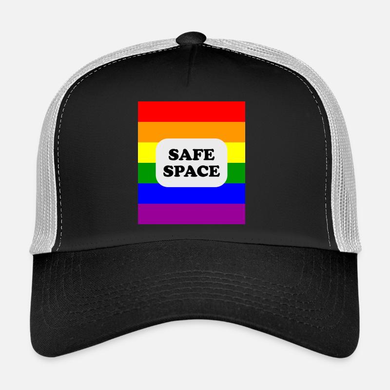 LGBT safe space rainbow flag Trucker Cap