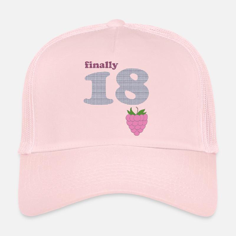 Finally 18 – Berry Plaid Design Trucker Cap