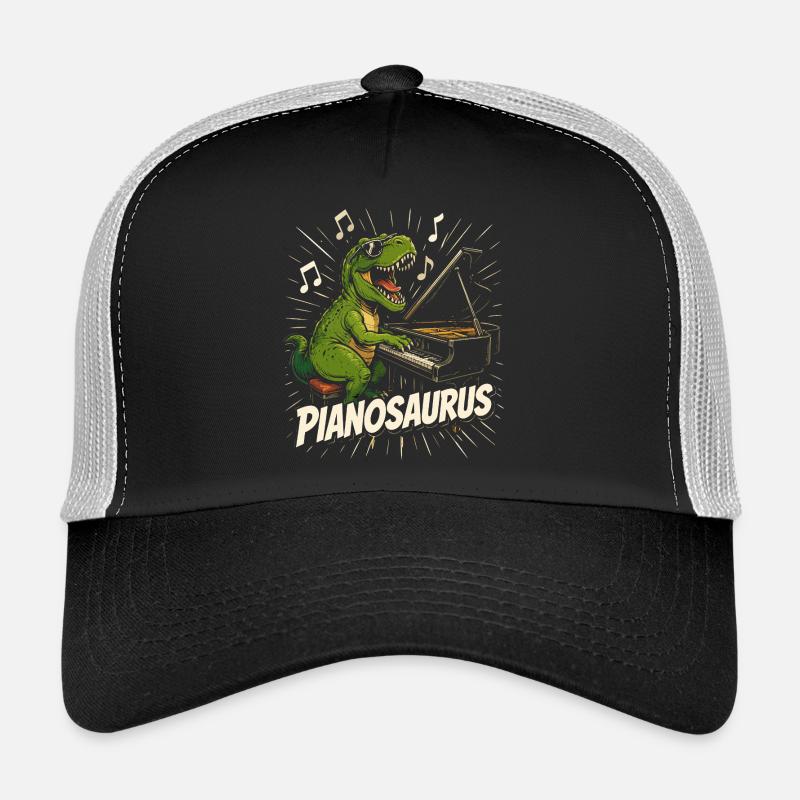 Spaßiger Pianist-Dinosaurier Trucker Cap