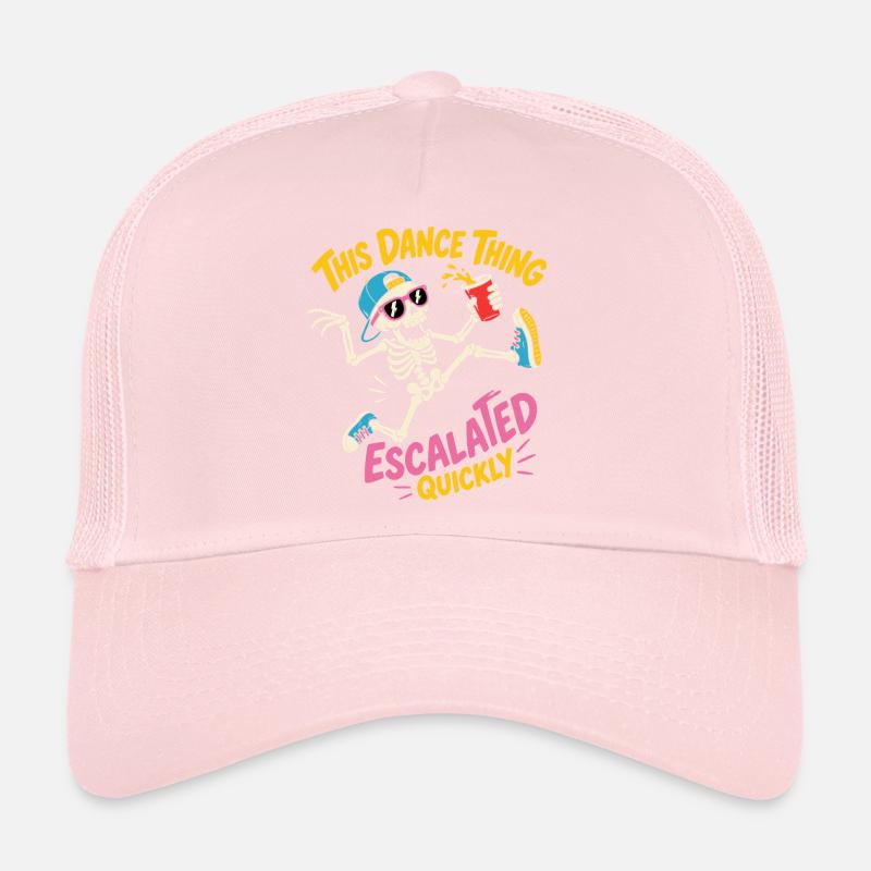 Dancing Skeleton Escalated Quickly Party Trucker Cap