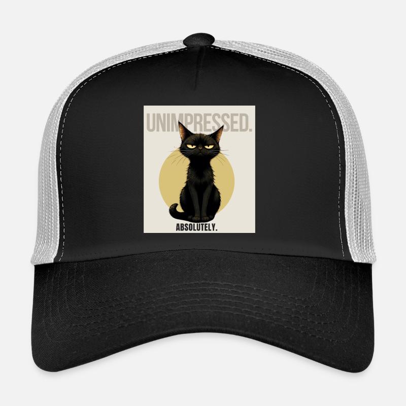 Unimpressed. – Sarcastic Black Cat Design - Trucker Cap - black/stone grey