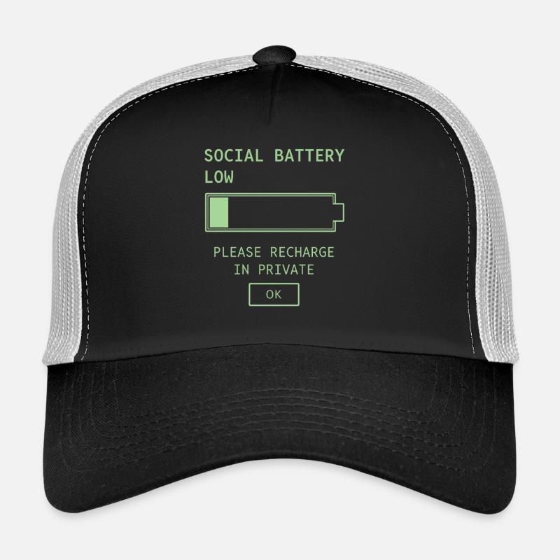 Social Battery Low Trucker Cap