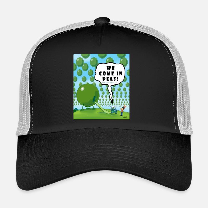 WIR KOMMEN IN PEAS! - Trucker Cap - Schwarz/Steingrau