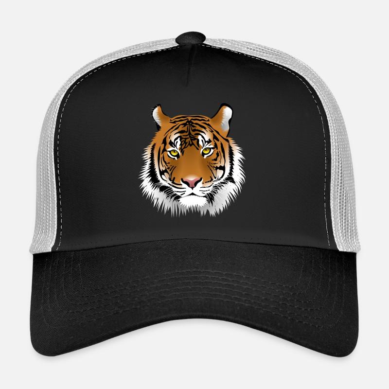 Tiger gift for kids on the TShirt - Trucker Cap - black/stone grey