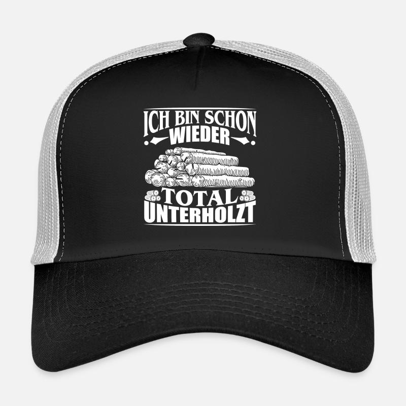 HOLZ SÄGE KETTENSÄGE GESCHENK WALD FÖRSTER BERUF - Trucker Cap - Schwarz/Steingrau