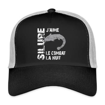 Pêche au silure Combat avec le silure Pêche sporti - Casquette trucker  - noir/gris pierre - Devant