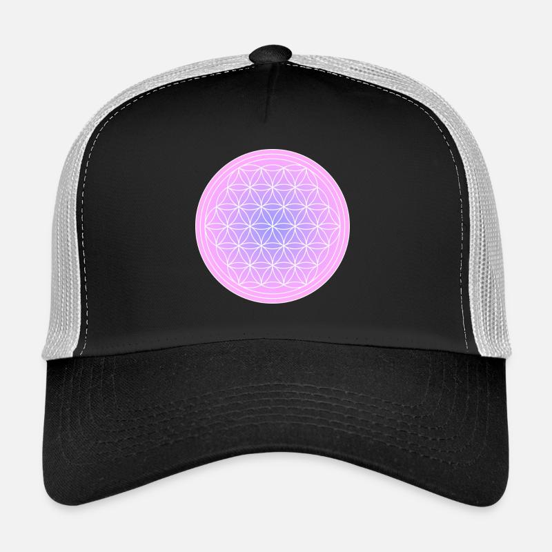 Fleur de vie rose pourpre Casquette trucker 