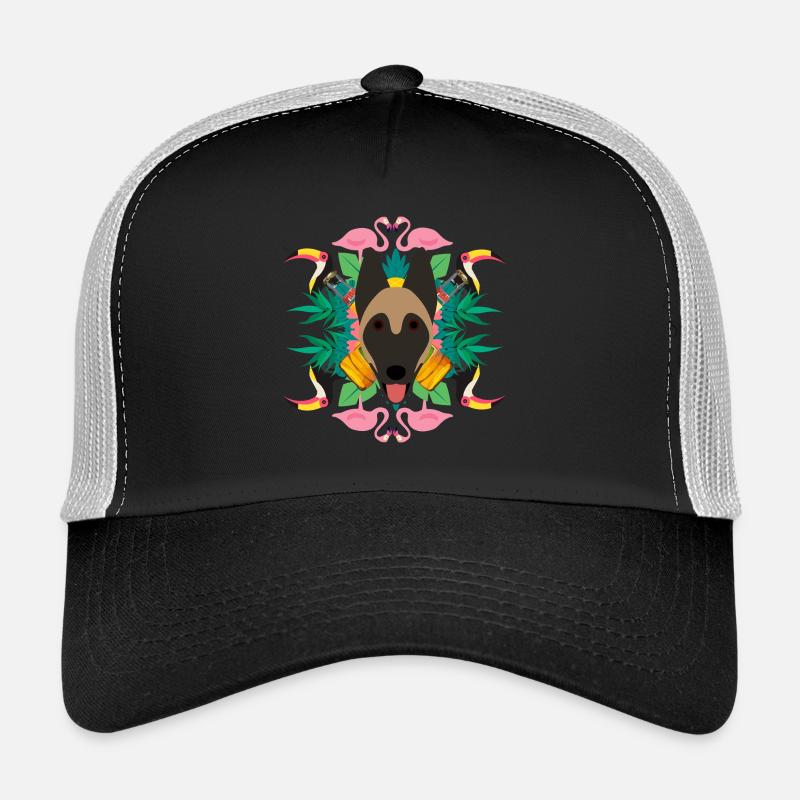 tropisch - Trucker Cap - Schwarz/Steingrau
