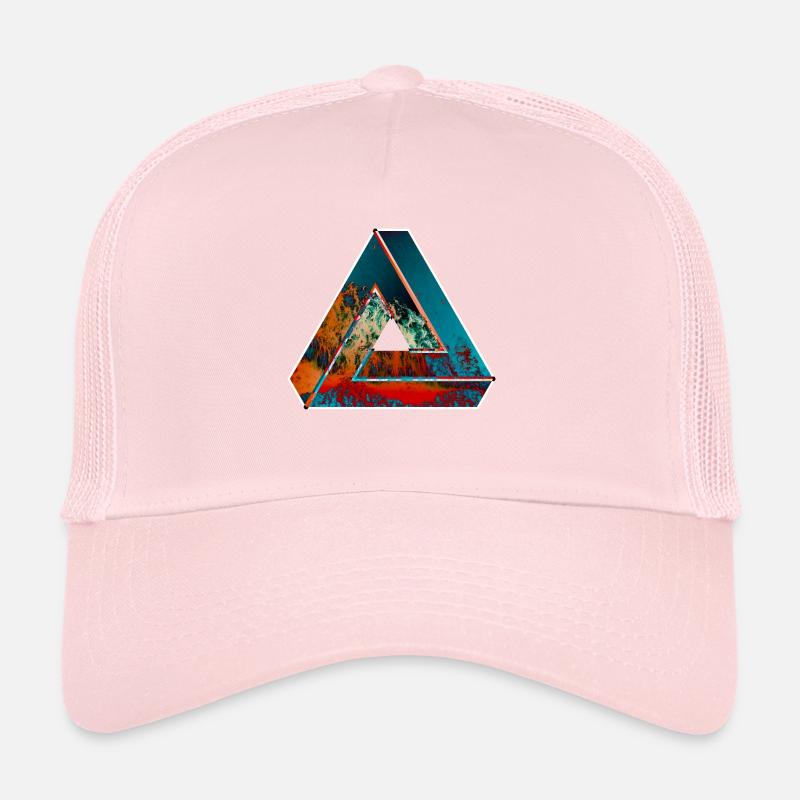 Penrose triangle optical illusion colored patterned Trucker Cap