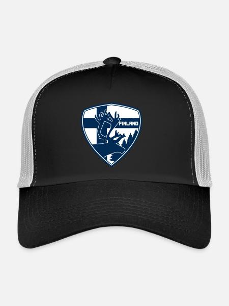 FINLAND - Reindeer - Trucker Cap - Schwarz/Steingrau