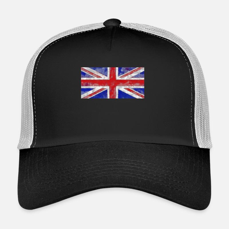 Union Jack English Flag Great Britain - Trucker Cap - black/stone grey