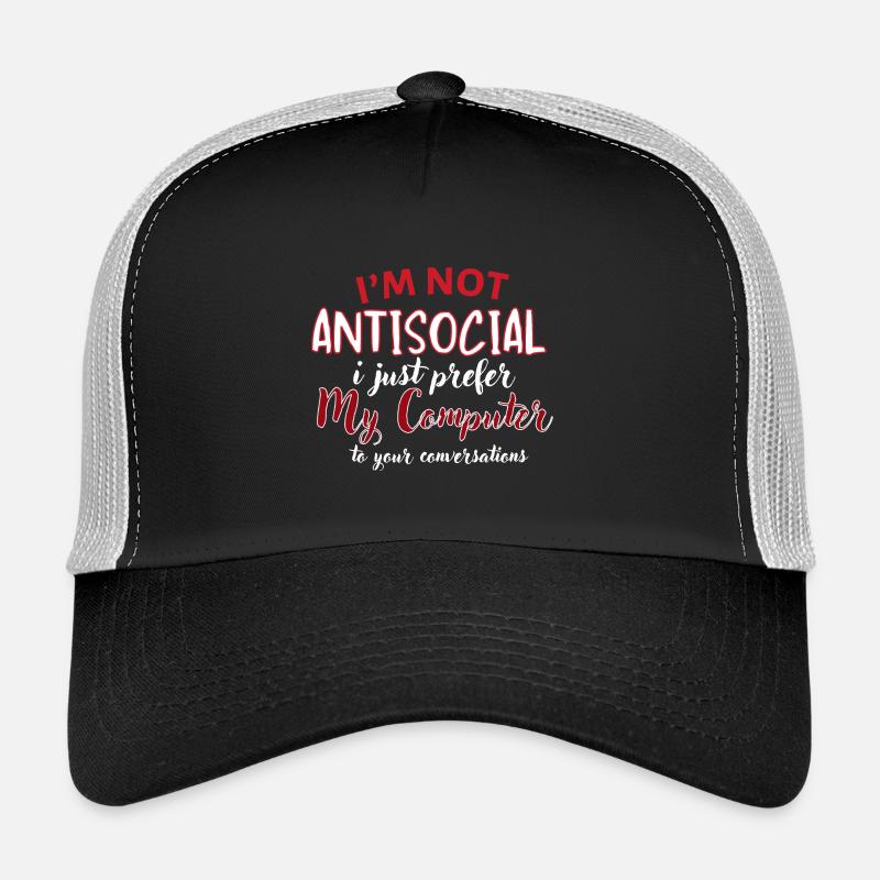 Ich bevorzuge meinen Computer - Trucker Cap - Schwarz/Steingrau
