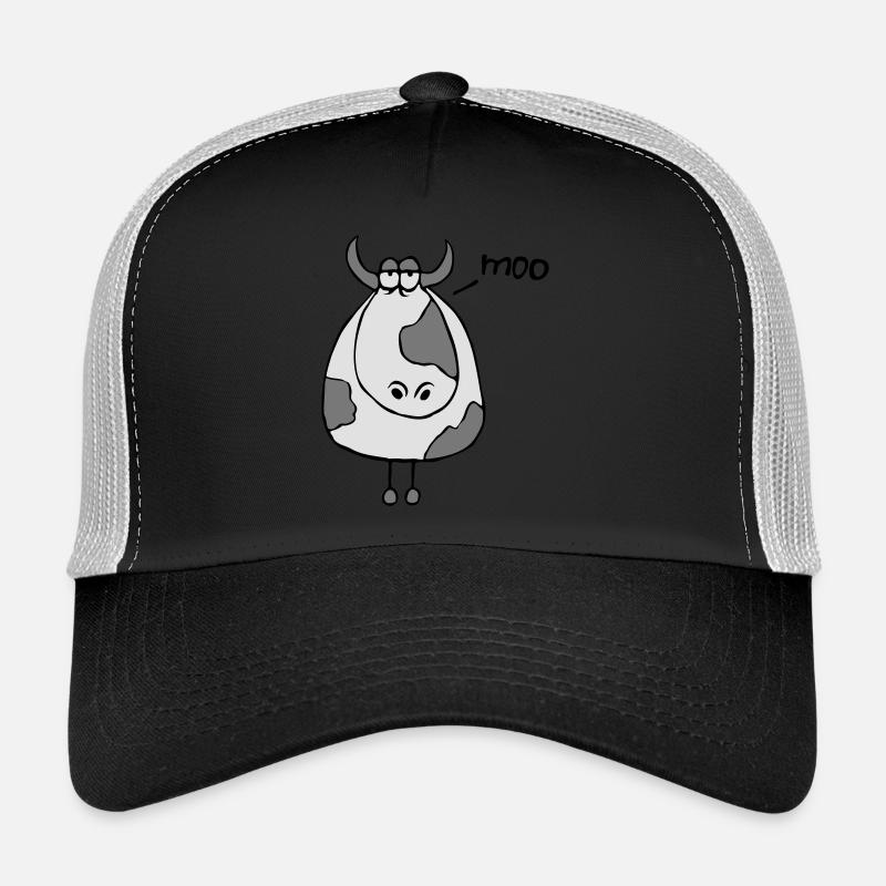 Funny Moo Cow Moo Comic Cartoon Cattle Moo - Trucker Cap - black/stone grey
