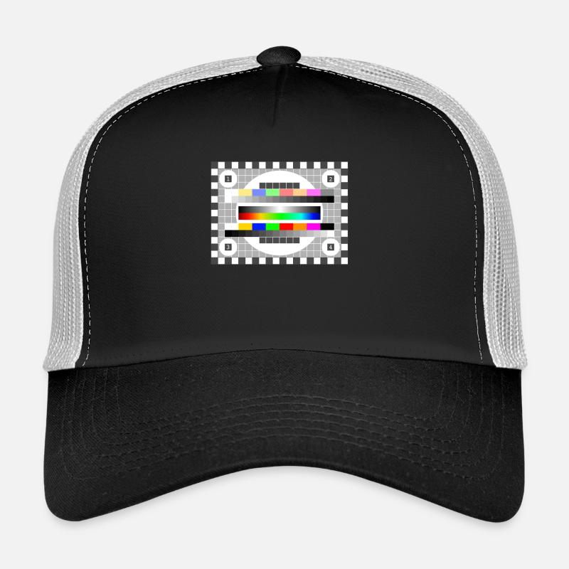 testbild Farben Muster TV Retro stylish verlauf 80 - Trucker Cap - Schwarz/Steingrau