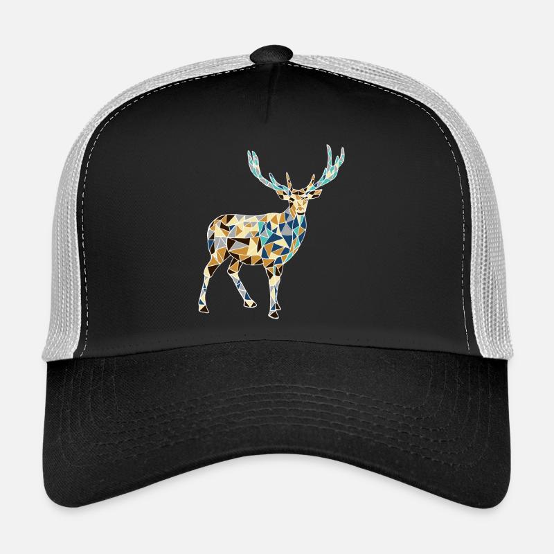 cerfs jaune et bleu - Casquette trucker - noir/gris pierre