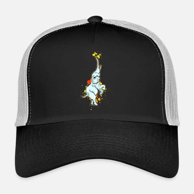 éléphant blob cirque feat balance artiste - Casquette trucker - noir/gris pierre