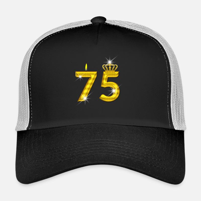 bougie d’anniversaire 75 - Crown - - or Casquette trucker 