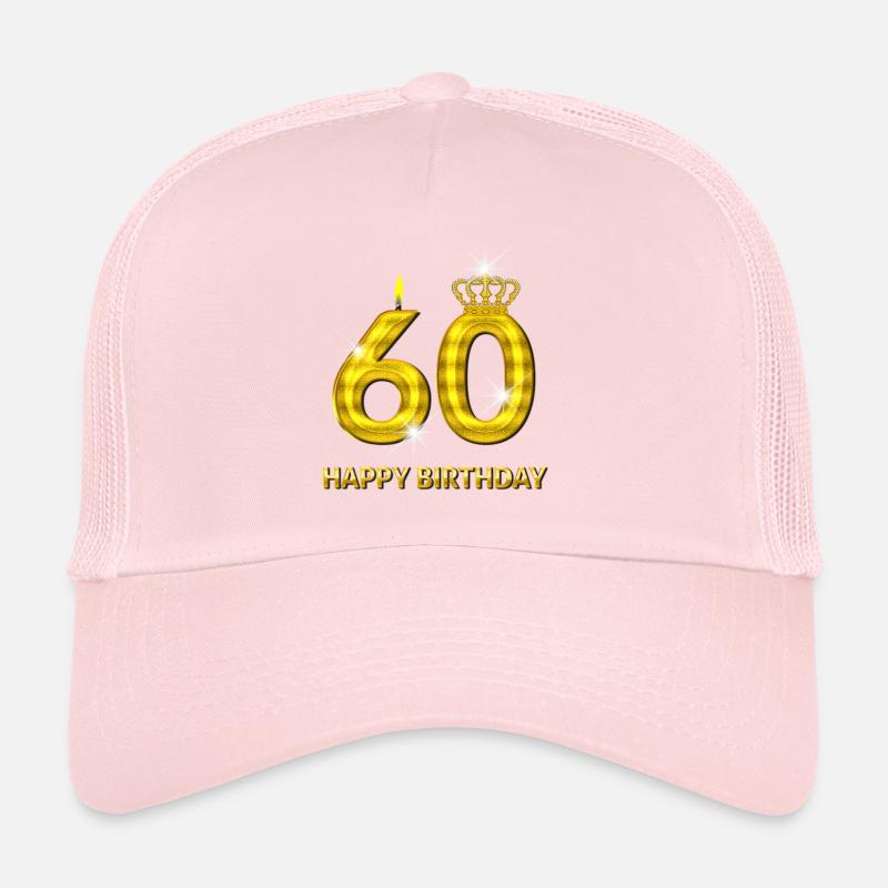 60 - or numéro joyeux anniversaire - anniversaire- Casquette trucker 