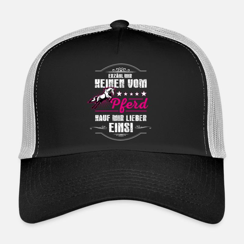 Pferd - lustig - Pony - Stall - Trucker Cap - Schwarz/Steingrau