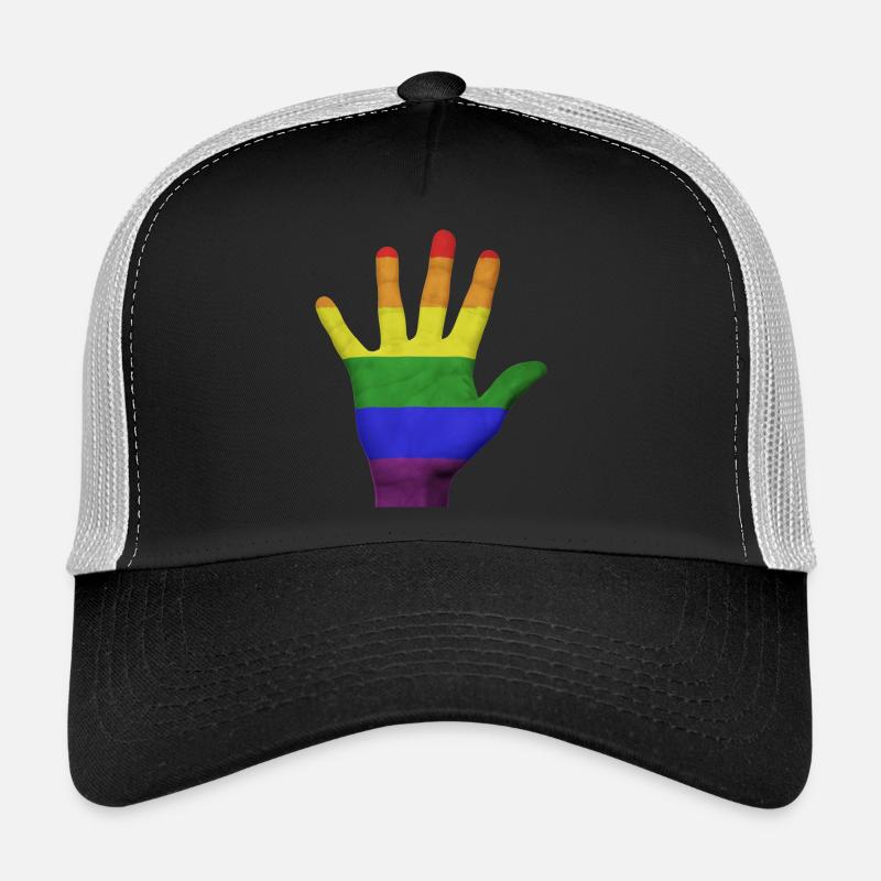 main LGBT PRIDE - Casquette trucker  - noir/gris pierre