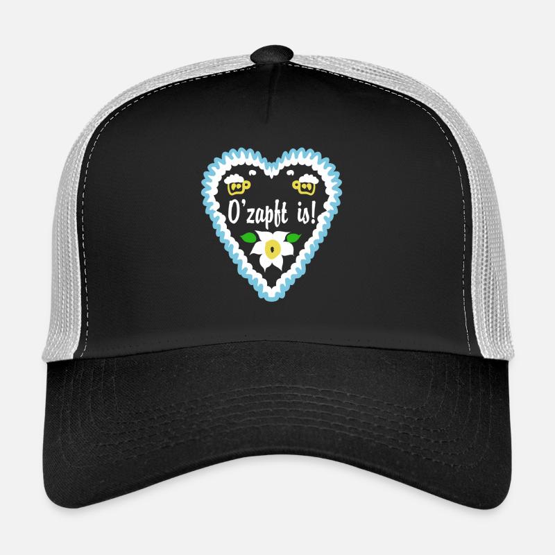 O'zapft is Lebkuchenherz - Trucker Cap - Schwarz/Steingrau