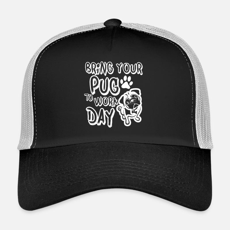bring your pug to work day - Trucker Cap - Schwarz/Steingrau
