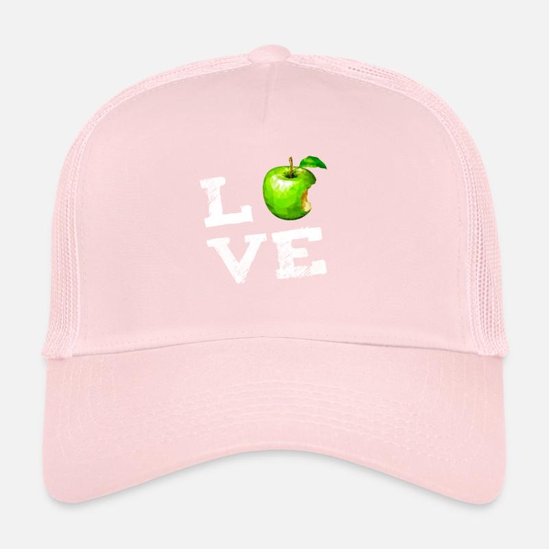love fruit apple green bitten off icon pc nerd fun Trucker Cap