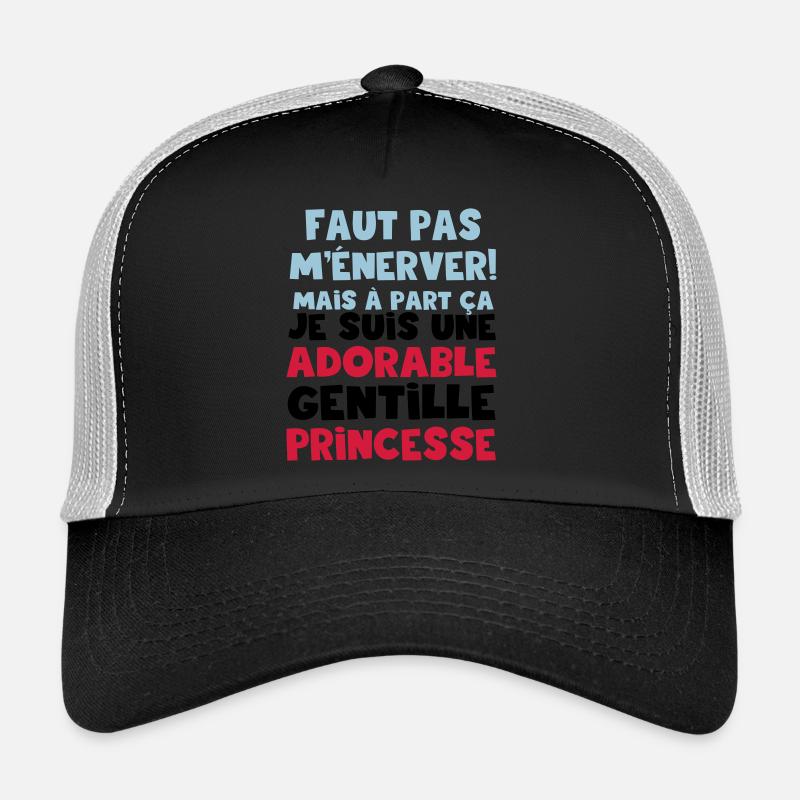 une adorable gentille princesse - Casquette trucker  - noir/gris pierre