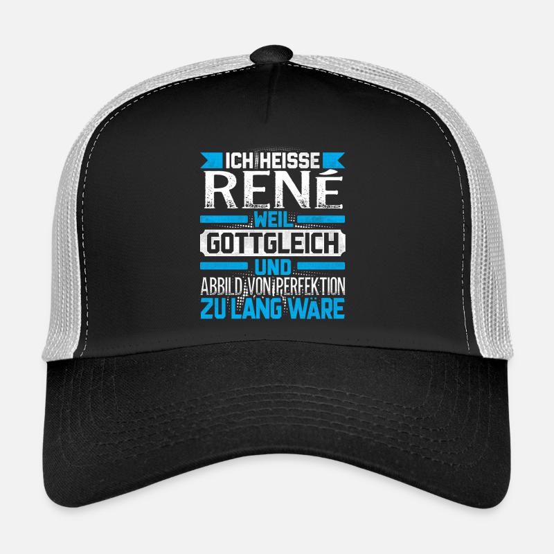 RENE - Gottgleich Geschenk - Trucker Cap - Schwarz/Steingrau