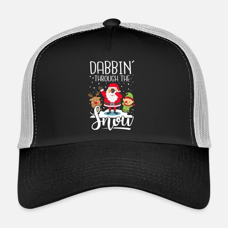 Dab Weihnachtsmann Rudolph Rentier Elf Geschenk - Trucker Cap - Schwarz/Steingrau