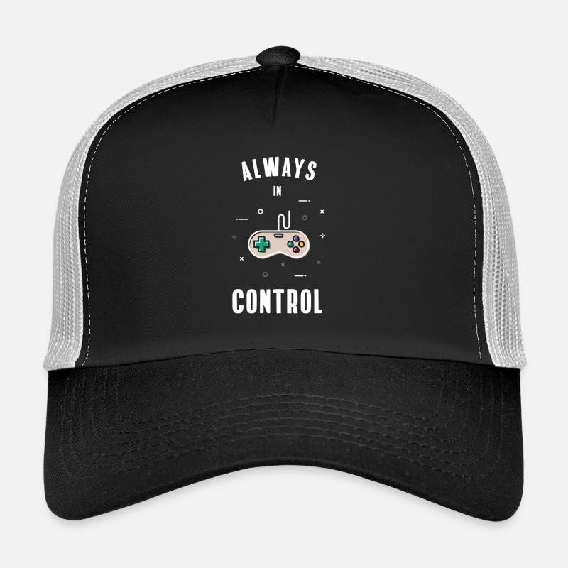 controller game retro computer play pc nerd gaming - Trucker Cap - Schwarz/Steingrau