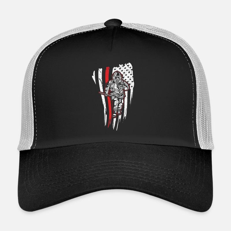 Firefighter USA - fireman hazardous flag design Casquette trucker 